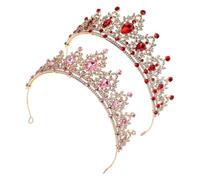 VALICLUD 2 Piezas Diadema de Actuación para Diademas de Reina de Princesa Cristales Brillantes para Niñas para Fiestas de Disfraces y Celebraciones