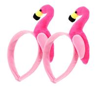 VALICLUD 2 Piezas Diadema De Flamenco Accesorios Chicas Venda Cabello Flamencos Adulto Para Banda Divertido Elegante Fiesta Tropical Diadilla Diadema Hawaiana Tocado Luau Paño Rosado