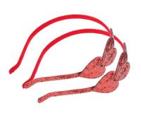 VALICLUD 2 piezas Diademas Corazón Rojas con Lentejuelas para Niñas y Mujeres Accesorios Cómodos para Peinados Sujetan el Cabello sin Dañar Piel para Fiestas y Comuniones