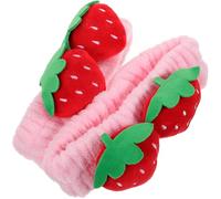 VALICLUD 2 piezas Diademas Elásticas de Fresa Suaves y Lindas para Spa Maquillaje Lavado Facial y Yoga para Mujeres y Niñas de Rosa