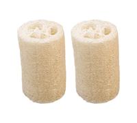VALICLUD 2 Piezas Estropajo de Baño de Lufa Natural para Limpiar y Exfoliar la Epidermis, Material Vegetal Khaki que Ayuda a Respirar y Masajea Suavemente