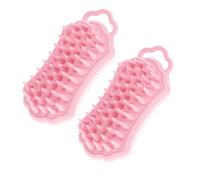 VALICLUD 2 Piezas Estropajo De Viaje De Silicona Peine Del Cuero Cabelludo Para Doble Champú Masajeador Cepillo Cuero Cabelludo Caspa Desenredar Gel De Sílice Rosa