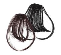 VALICLUD 2 Piezas Flequillo Falso de Clip Extensiones de Cabello Postizo para Mujer Flequillo Falso para Niñas Clip Accesorios Cabello
