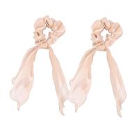 VALICLUD 2 Piezas Gomillas de Tela de Satén Color Champán de Lazos Elásticos Mujer Accesorios de Días Especiales