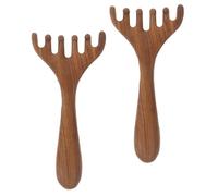 VALICLUD 2 Piezas Herramienta De Masaje De Astas Masaje De Cuero Cabelludo Cara Guasha Peine Estimulador Del Cuero Cabelludo Gua Sha Para El Cabello Madera Coffee