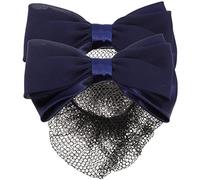 VALICLUD 2 Piezas Horquilla Falso Definiendo Arco Pinzas Para El Cabello Con Lazo Para Mujer Neto Malla De Moño De Pelo Accesorios Women Cerda Paquete Paraca Quebrar Blue Paño