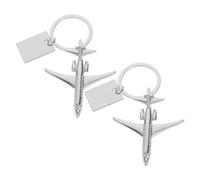 VALICLUD 2 Piezas Llavero Avión Aleación con Placa Personalizable Diseño Creativo Accesorio Estable para Mochilas y Monederos Amantes Aviación