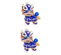 VALICLUD 2 Piezas Llavero De Animales Accesorios Para Bolsos Encanto Del Llavero De La Suerte Llavero Dragón Chino Llavero León Chino Llavero Con Animal De Diamantes Cristal Porcelana