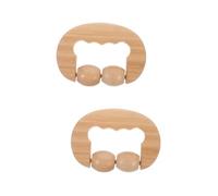VALICLUD 2 Piezas masajeador y rodillo masaje pies Cuello Rodillo masaje espalda palo masaje herramientas masaje para terapeutas Madera Beige