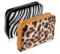 VALICLUD 2 Piezas Mini Monedero con Estampado Animal para Mujer de Carteras Pequeñas con Diseño Portátil para Tarjetas Identificación Bolso Compacto para Monedas y Cambio Diario