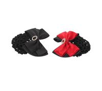 VALICLUD 2 Piezas Moño para Mujer con Lazo y Cristales Pinzas Tipo Snood para Cabello Cubierta Profesional para Moño Accesorios Malla para Trabajo Oficina y Eventos de Rojo y Negro