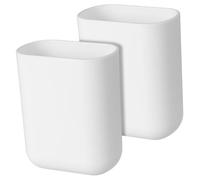 VALICLUD 2 piezas Organizador de Pared para Cepillos y Pasta de Dientes Soporte para Baño con Drenaje Caja Multiusos para Afeitadora y Peine de Unidades Blancas