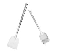 VALICLUD 2 piezas Pala para Chimenea de Hierro Fundido Grueso Pala Pequeña y Grande para Limpieza de Cenizas Resistente al Herramienta Portátil para Hogar y Fogata