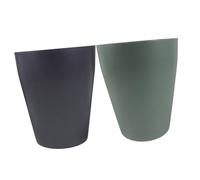 VALICLUD 2 piezas Papelera Sin Tapa Resistente para Baño Cocina Oficina Diseño Ovalado Compacto Fácil Limpieza Azul Verde