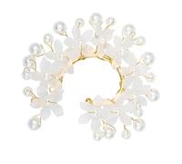 VALICLUD 2 Piezas Pendientes Ear Cuff Flor y Perla Clips Seguros Sin Piercing Ajustables y Ligeros Diseño Artesanal Boho para Mujer Bodas Festivales y Sesiones Fotográficas