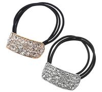 VALICLUD 2 Piezas Soporte de Coleta con Rhinestones Elástico y Cómodo Cuff para Punk Accesorio Tipos