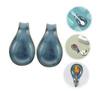 VALICLUD 2 piezas Soporte para Cuchara Cerámica Resistente al Calor de Reposapiés Compacto para Utensilios de Cocina para Cocinas y Ollas Calientes