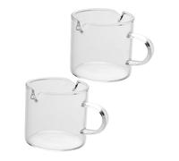 VALICLUD 2 piezas Tazas de Espresso de Vidrio Borosilicatado con Doble Boquilla Medidor de Café Transparente para Accesorios Casa