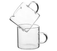 VALICLUD 2 piezas Tazas de Vidrio para Café Espresso y Té de Resistentes y Transparentes Capacidad Media Diseño Simple y Cómodo para Hogar y Oficina
