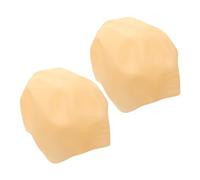 VALICLUD 2 Piezas Tocado de monje pelucas calvas para hombres gorra calva para mujer gorra calva para hombres gorra de calavera falsa sin pelo anciano calvo calva adulto gel de sílice Beige