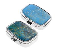 VALICLUD 2 Piezas Unidades Pastillero Metálico Compacto con Compartimentos Organizador Portátil para Viaje Bolsillo y Bolso Diseño Moderno y Ligero para Uso Diario