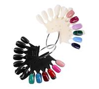 VALICLUD 2 Puntas De Exhibición De Uñas Postizas X Palitos De Muestra De Uñas Postizas Para Practicar Uñas Postizas Placa Blanca Con Purpurina Puntas De Uñas Artificiales Paleta De