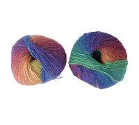 VALICLUD 2 Rollos de Lana para Tejer Colores Degradados Pastel, Fácil de Trabajar y Duradera, Adecuado para Tejido a Mano y Costura Artesanal