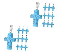 VALICLUD 2 Series Collar De Agadas De Cristal Cruz Encantos De Oro Encantos Colgantes Encantos De Perlas Amuletos Para Hacer Joyas Cuentas Para Hacer Joyas Piedra Natural Blue 10 Piezas*2