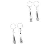 VALICLUD 2 Series Llavero De Micrófono Decoración Colgante para Llave Colgantes De e De Micrófono Tecla De con Encanto De La e del Silver Metal 2 Piezas*2