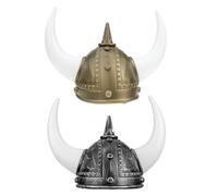 VALICLUD 2 Sombreros Vikingos con Cuernos Grandes para Hombre Casco Vikingo Medieval de Plástico Accesorios para Disfraces de Fiesta y Carnaval Adecuado para Halloween y Eventos