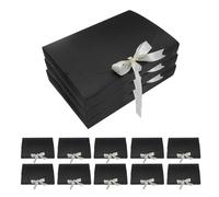 VALICLUD 20 Piezas Caja de Regalo Negra para Lencería y Camisas con Lazo de Cinta Sobres para Envolver Pañuelos y Pijamas para Cumpleaños Bodas Navidad y Fiestas de Aniversario
