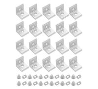 VALICLUD 20 Piezas Conector de Soporte de Ranura en T de Aluminio en Forma de L 2 Orificios para Soporte de Extrusión de Esquina de Alta Precisión y Uso en Interiores y Exteriores