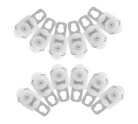 VALICLUD 20 Piezas Rodillos Riel Cortina con Gancho Polea Cuadrada Silenciosa para Pista Cortina Deslizadores con Ruedas de Bola para Ventanas y Ducha Accesorios Blancos para Techo