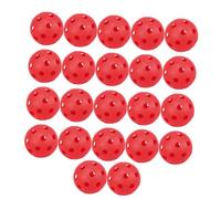 VALICLUD 22 Piezas Pelota de Plástico para Golf Agujeros, PE, Rojo | Vuelo Equilibrado, Alta Visibilidad en Luz Tenue, Agujeros Perforados Precisión, para Jugadores Nivel