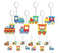 VALICLUD 24 piezas Llavero de Coche de Dibujos Animados Llavero Suave de PVC para Colgante de Tren y Ferrocarril Accesorio Ligero y Duradero para Mochila Premio de Fiesta y Relleno de