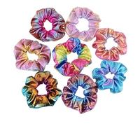 VALICLUD 24piezas Banda Cabello De Tela Coleteros Metálicos De Arcoíris Coletero Metálico De Dos Colores Pelo Accesorios Pelo Para Mujeres y Niñas Para Fiestas y Cotidianas Arcoíris
