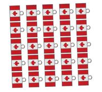 VALICLUD 25piezas Colgante de Bandera Canadiense Llavero Arce Dije de Joyería para Hacer Pulseras y Decoraciones del Día Nacional