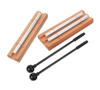 VALICLUD 2juegos Campanillas De Mano Instrumentos De Percusión De Madera Bloques De Madera Para Terapia De Sonido Campanilla De Meditación Instrumento Musical Con Mazo Para Sala De Clase Yo