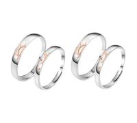 VALICLUD 2pares Anillo De Asimétrico De Joyería Romántica Para Anillos De Compromiso Para Parejas De San Valentín