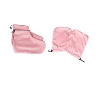 VALICLUD 2pares Conjunto Guantes y Mitones Protectores para Pies Color Rosa Aislamiento Térmico para Terapia de Parafina para Baño de Cera Manos y Pies