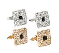 VALICLUD 2pares Gemelos De De Diseño Elegante Rhinestones De Cufflinks Para Hombre Accesorio De Moda Para y