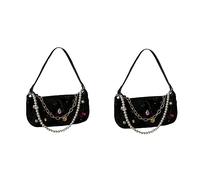 VALICLUD 2Pcs Bolso Monedero Moda Axila Bolsas Hobo Bolso Retro Diseño Hombro Mujer Mano Correa Clásica Edad Cuero Para Satchel Pequeño Pu Mensajero Mini Dama Mujeres Rhinestone