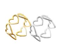 VALICLUD 2piezas Anillo Abierto De Para Mujer Anillo De Sencillos De Inoxidable De Temperamento Hueco Para Madre Hija