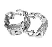 VALICLUD 2piezas Anillo Reloj De Dedo Retro Ajustable para Mujeres Diseño Único con Números Romanos Elegante Joya De Cobre Regalo para Amigas y Familia