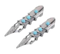 VALICLUD 2piezas Anillo Retro Exagerado de Garra Articulada Anillo de Dedo Completo Estilo Punk Vintage Joyería de Armadura para Fiesta de Cosplay y Disfraz de Halloween