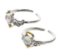 VALICLUD 2piezas Anillos De Compromiso Ajustables De Luna y Para Promesas y Celebraciones Especiales Accesorios De Dedo Elegantes y