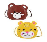 VALICLUD 2piezas Bandolera Infantil De Cartón Bolsa De Hombro para Niñas Mini Mochila Cruzada Diseño Divertido para Salidas y Amarillo y Marrón