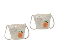 VALICLUD 2piezas Bolso Bandolera Infantil De Rafia Para Niñas Bolsito Pequeño Adorable Para Playa y Ocasiones Especiales Diseño Lindo y Ligero Para Salidas y Actividades Al Aire