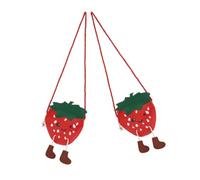 VALICLUD 2piezas Bolso de Fresa Bolso Bandolera de Fresa para Niñas Pequeñas con Correa Ajustable de Material PU