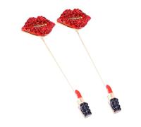 VALICLUD 2piezas Broche de Gota de Aceite para Mujer Rojo Gemas de Imitación para Ropa Sombrero o Solapa